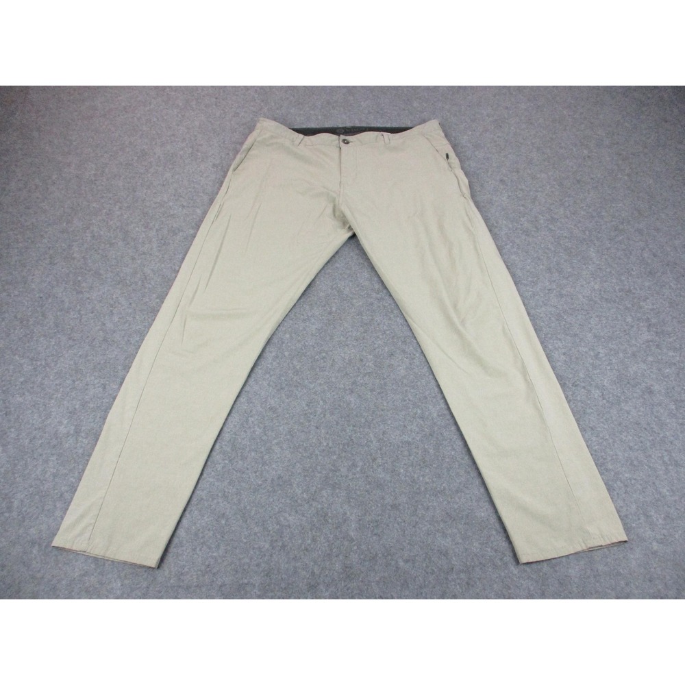 Vuori Pants Mens 38x32 Beige Aim Chino Stretch Athletic Slim Zip Pocket Golf